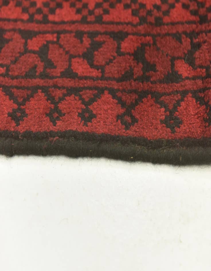 Detail image of  5' x 6' 3  Hand Knotted Afghan Akhche Wool Rug