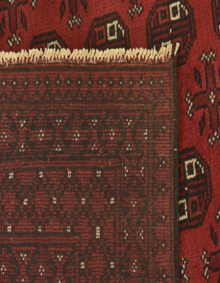 Detail image of  4' 10 x 6' 5  Hand Knotted Afghan Akhche Wool Rug