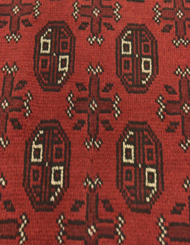 Detail image of  4' 10 x 6' 5  Hand Knotted Afghan Akhche Wool Rug