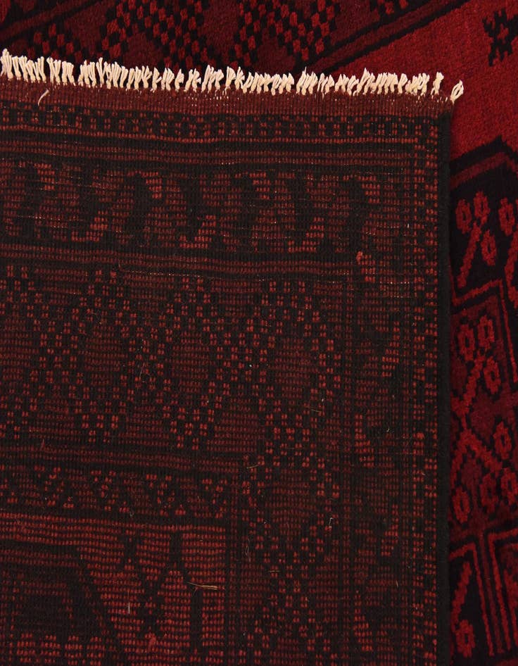 Detail image of  4' 11 x 6' 6  Hand Knotted Afghan Akhche Wool Rug