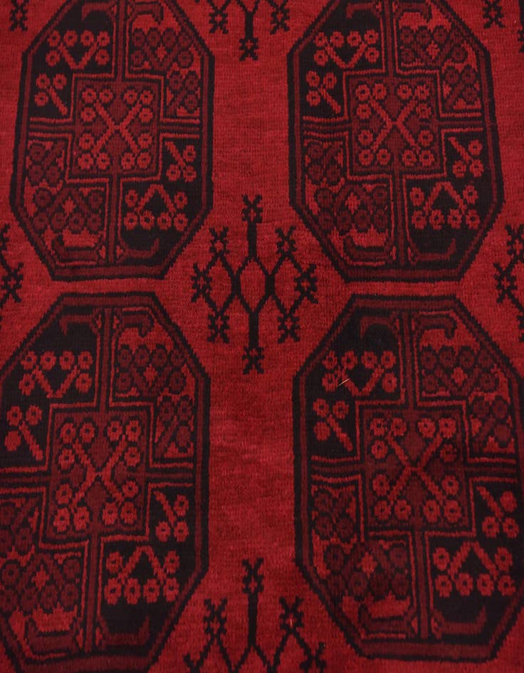 Detail image of  4' 11 x 6' 6  Hand Knotted Afghan Akhche Wool Rug