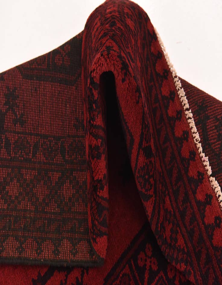 Detail image of  4' 9 x 6' 4  Hand Knotted Afghan Akhche Wool Rug