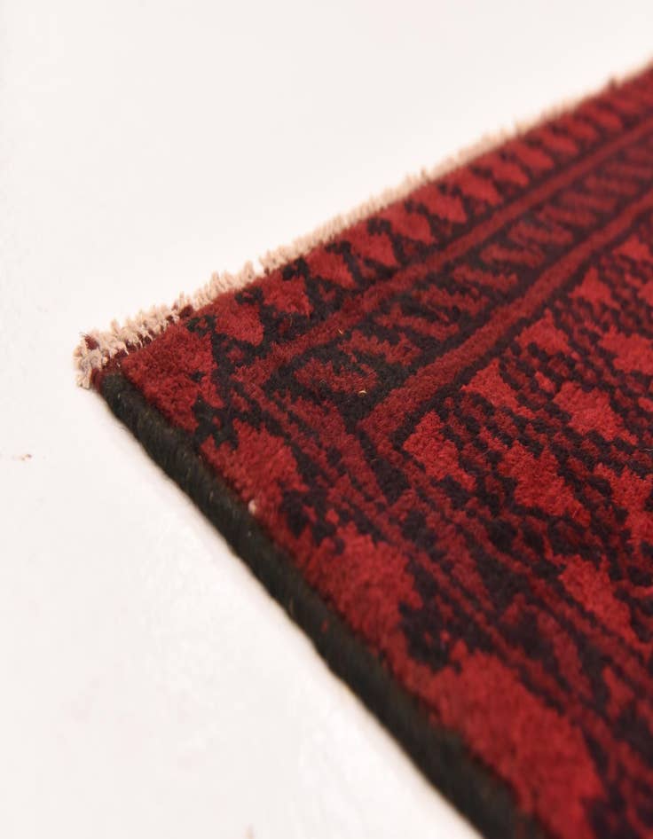 Detail image of  4' 9 x 6' 4  Hand Knotted Afghan Akhche Wool Rug