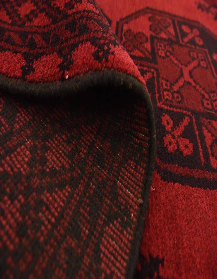 Detail image of  4' 9 x 6' 4  Hand Knotted Afghan Akhche Wool Rug