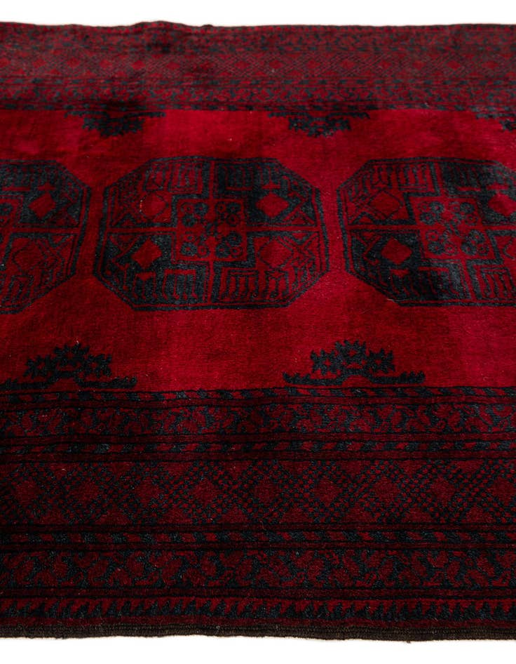 Detail image of  4' 5 x 7' 7  Hand Knotted Afghan Akhche Oriental Wool Rug