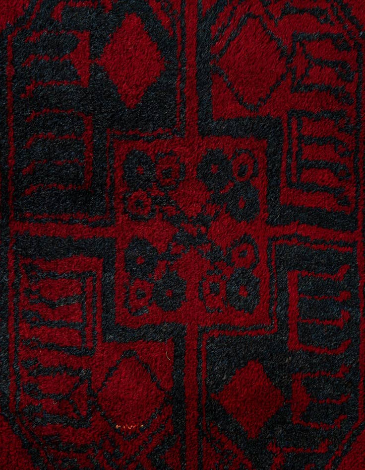 Detail image of  4' 5 x 7' 7  Hand Knotted Afghan Akhche Oriental Wool Rug