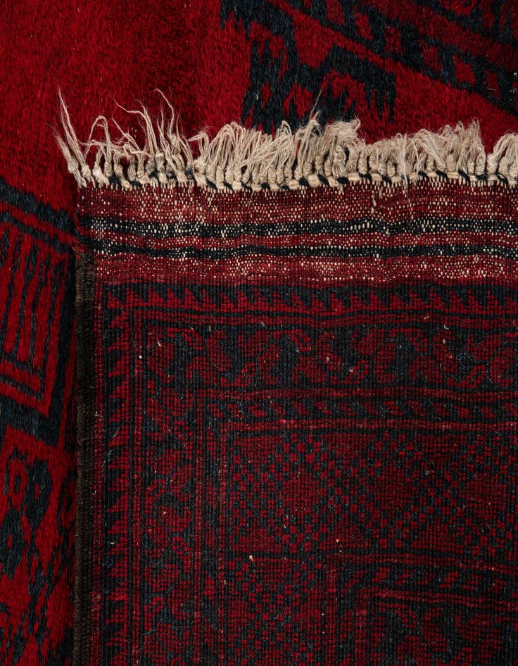 Detail image of  4' 5 x 7' 7  Hand Knotted Afghan Akhche Oriental Wool Rug