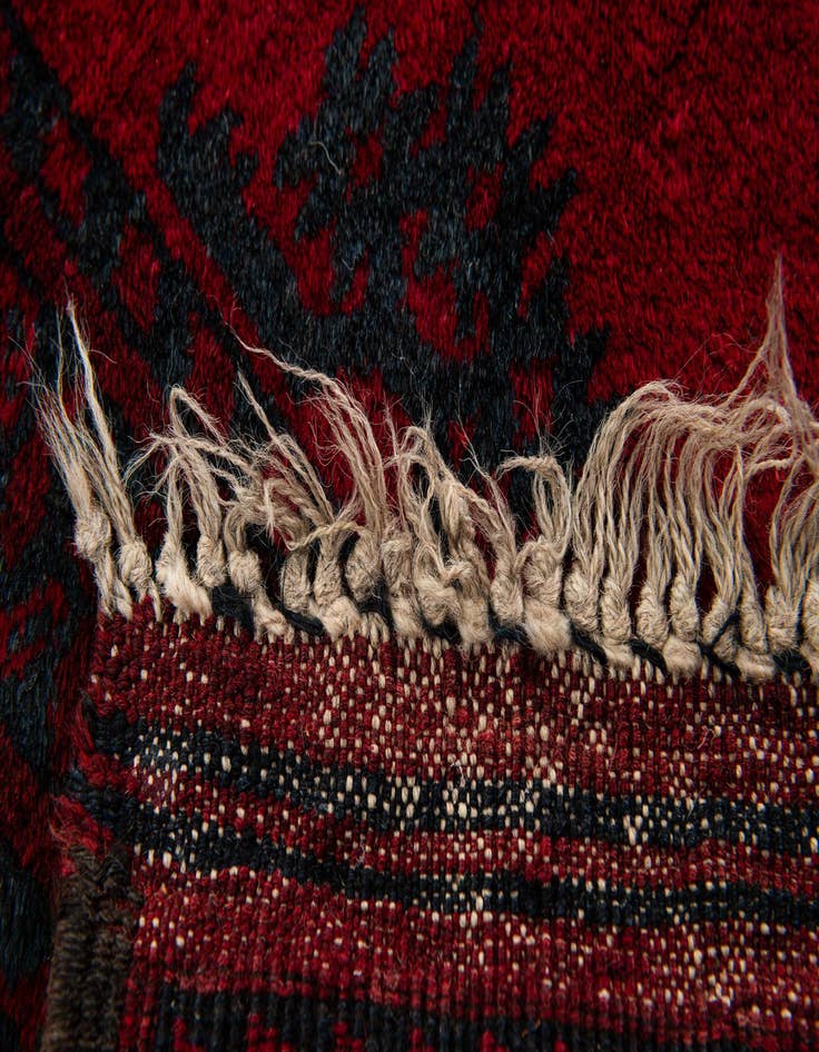 Detail image of  4' 5 x 7' 7  Hand Knotted Afghan Akhche Oriental Wool Rug