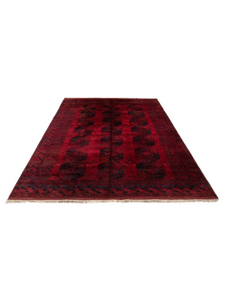 Detail image of  8' 4 x 10' 6  Hand Knotted Afghan Akhche Oriental Wool Rug