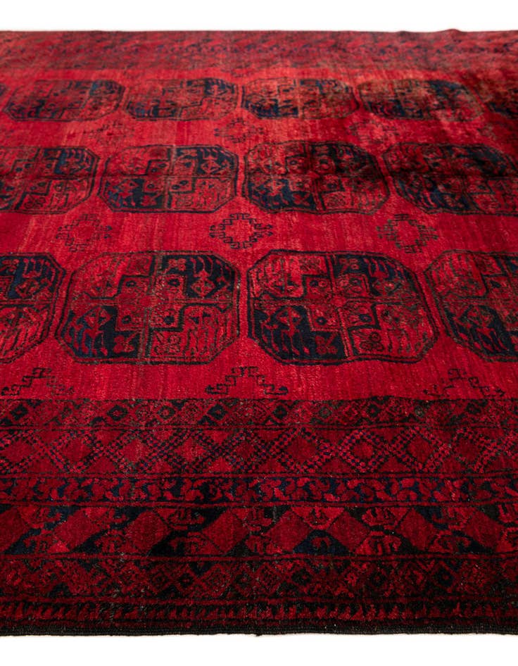 Detail image of  8' 4 x 10' 6  Hand Knotted Afghan Akhche Oriental Wool Rug