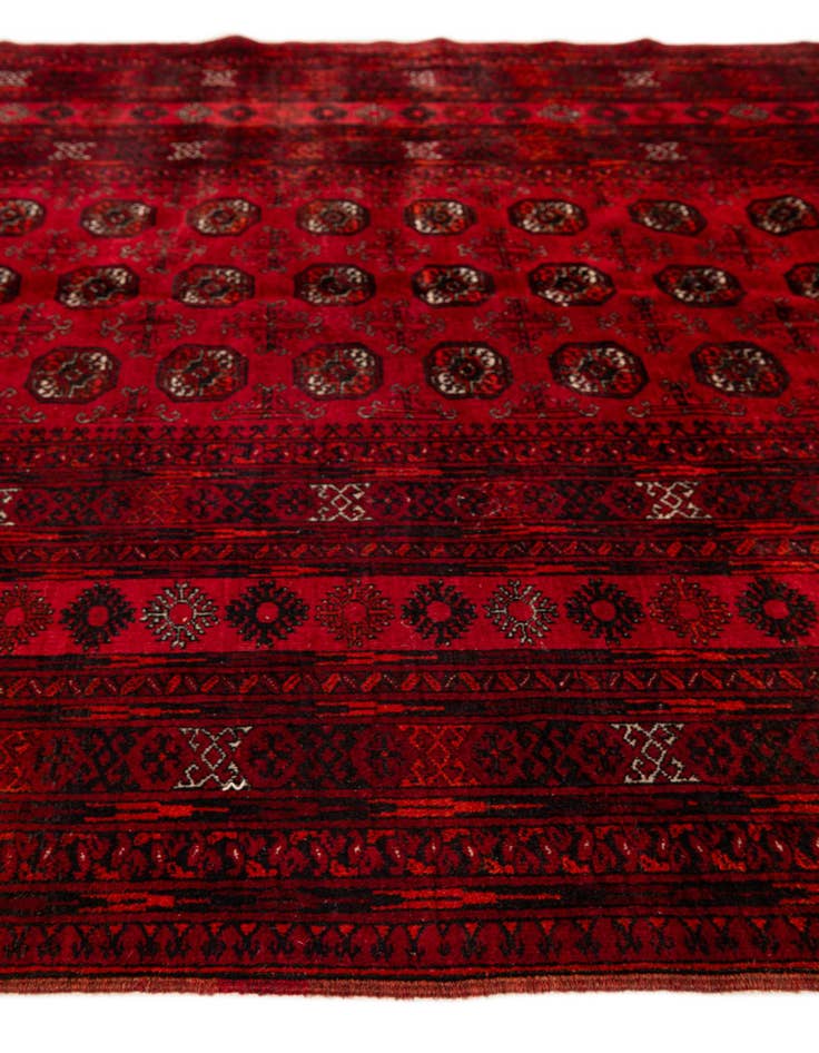 Detail image of  7' x 9' 5  Hand Knotted Afghan Akhche Oriental Wool Rug