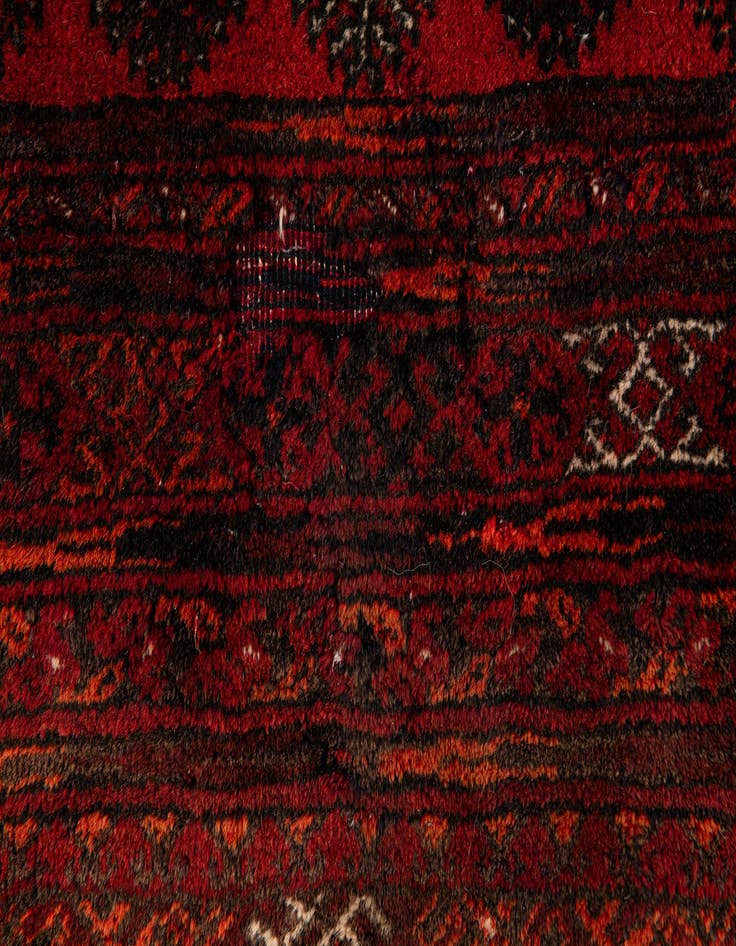 Detail image of  7' x 9' 5  Hand Knotted Afghan Akhche Oriental Wool Rug