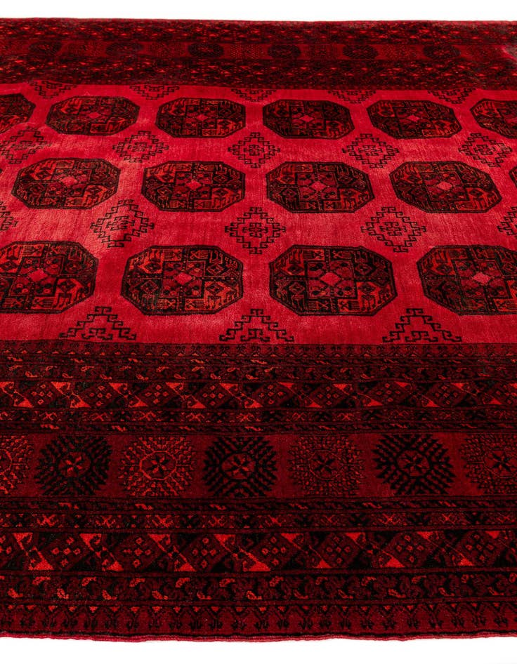 Detail image of  7' x 9' 6  Hand Knotted Afghan Akhche Wool Rug