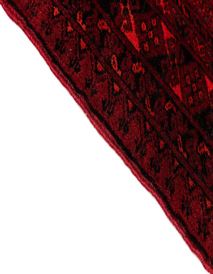 Detail image of  7' x 9' 6  Hand Knotted Afghan Akhche Wool Rug