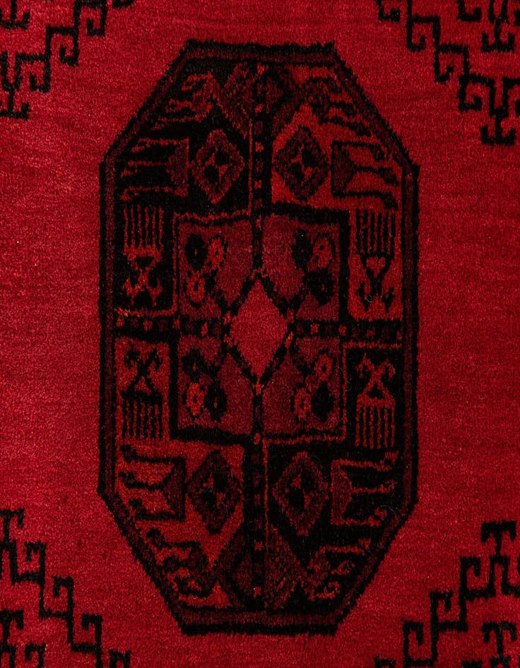Detail image of  7' x 9' 6  Hand Knotted Afghan Akhche Wool Rug