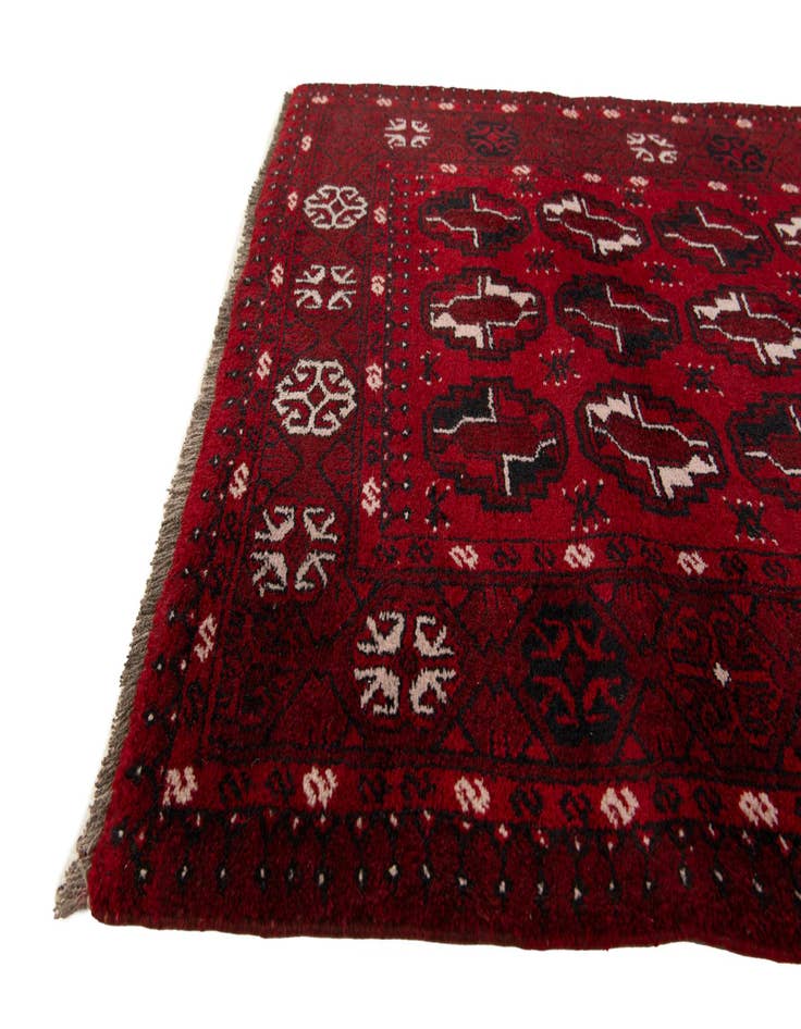 Detail image of  3' 9 x 6' 7  Hand Knotted Afghan Akhche Wool Rug