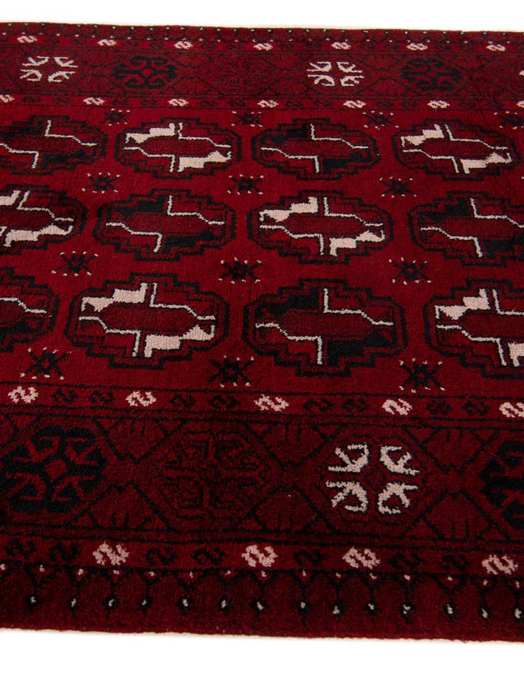 Detail image of  3' 9 x 6' 7  Hand Knotted Afghan Akhche Wool Rug