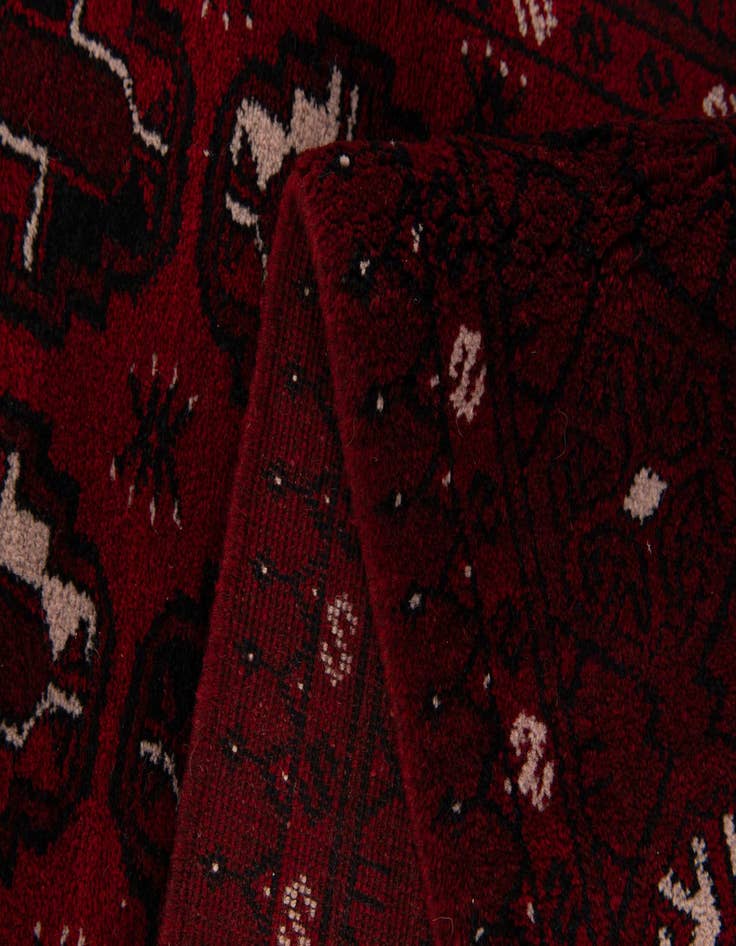 Detail image of  3' 9 x 6' 7  Hand Knotted Afghan Akhche Wool Rug