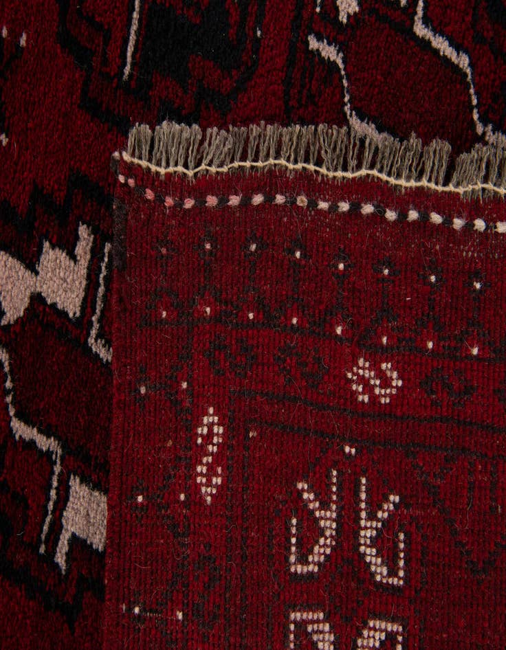 Detail image of  3' 9 x 6' 7  Hand Knotted Afghan Akhche Wool Rug