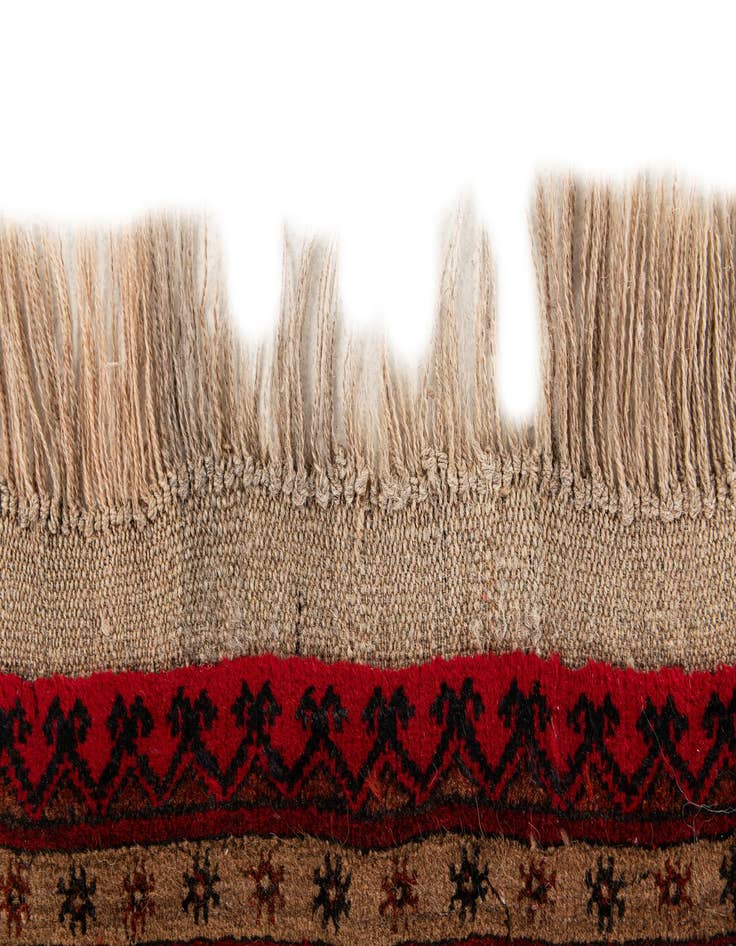 Detail image of  3' 7 x 5' 11  Hand Knotted Afghan Akhche Wool Rug