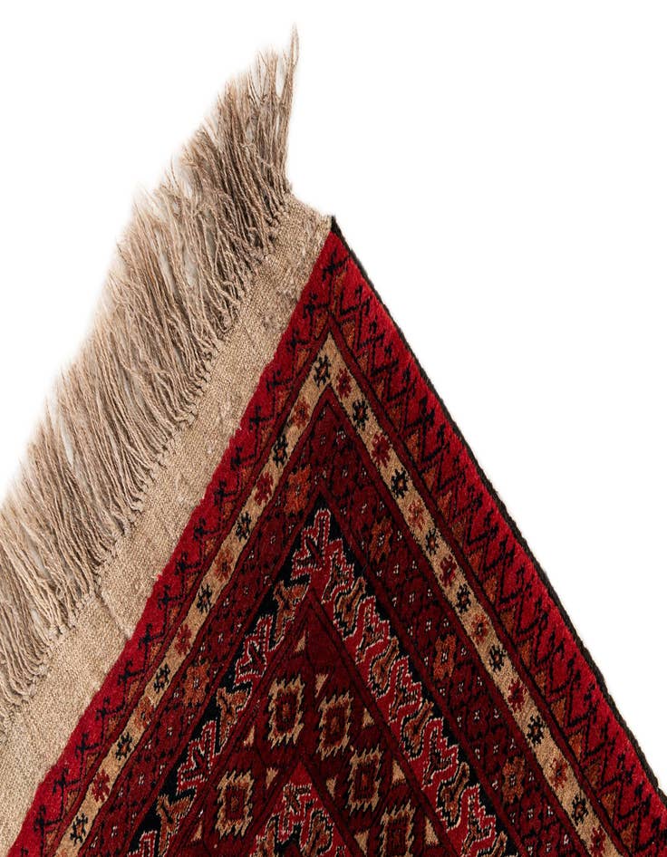 Detail image of  3' 7 x 5' 11  Hand Knotted Afghan Akhche Wool Rug