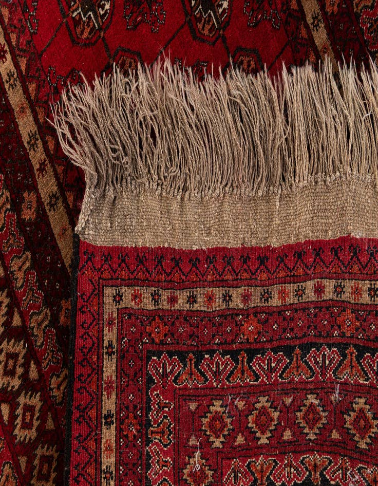 Detail image of  3' 7 x 5' 11  Hand Knotted Afghan Akhche Wool Rug