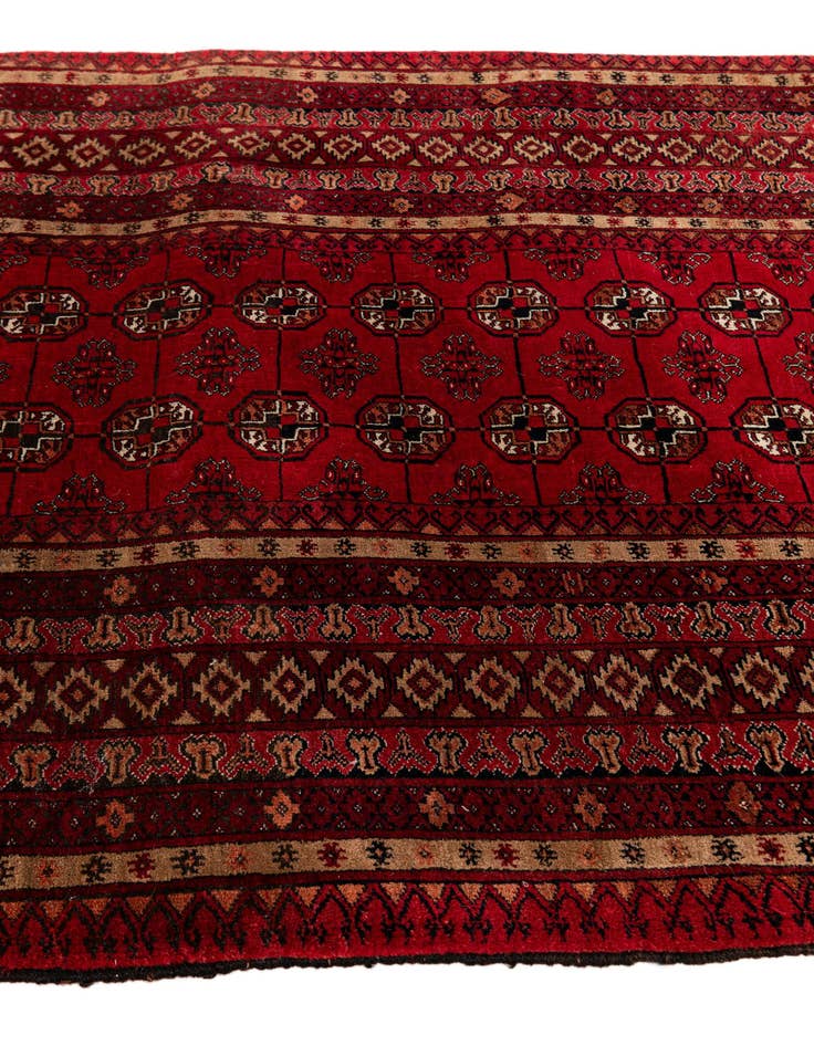 Detail image of  3' 7 x 5' 11  Hand Knotted Afghan Akhche Wool Rug