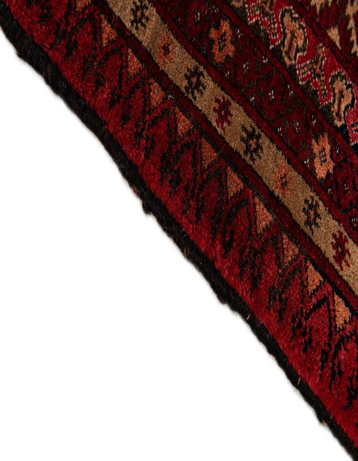 Detail image of  3' 7 x 5' 11  Hand Knotted Afghan Akhche Wool Rug