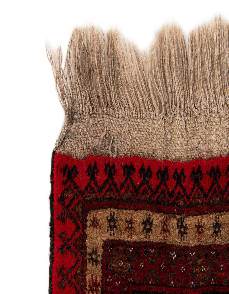 Detail image of  3' 7 x 5' 11  Hand Knotted Afghan Akhche Wool Rug