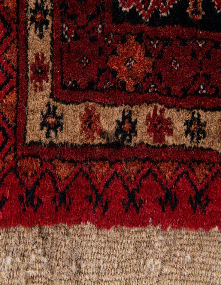 Detail image of  3' 7 x 5' 11  Hand Knotted Afghan Akhche Wool Rug