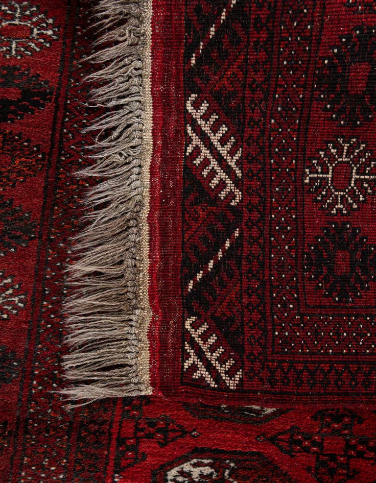 Detail image of  3' 6 x 6' 1  Hand Knotted Afghan Akhche Wool Rug