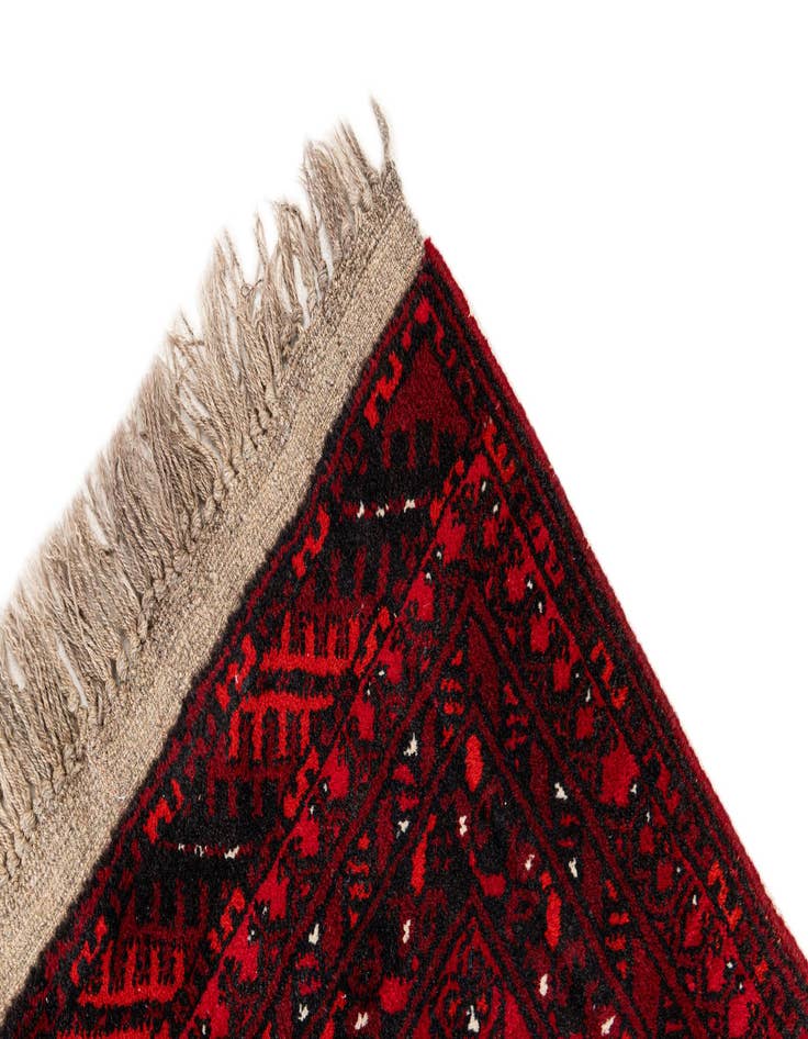 Detail image of  8' 4 x 11' 4  Hand Knotted Afghan Akhche Wool Rug