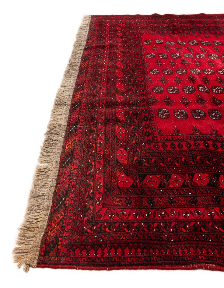 Detail image of  8' 4 x 11' 4  Hand Knotted Afghan Akhche Wool Rug