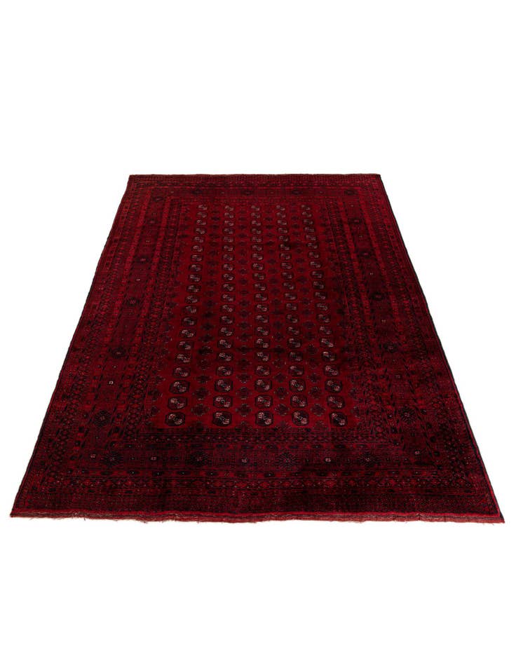 Detail image of  8' x 12' 5  Hand Knotted Afghan Akhche Wool Rug