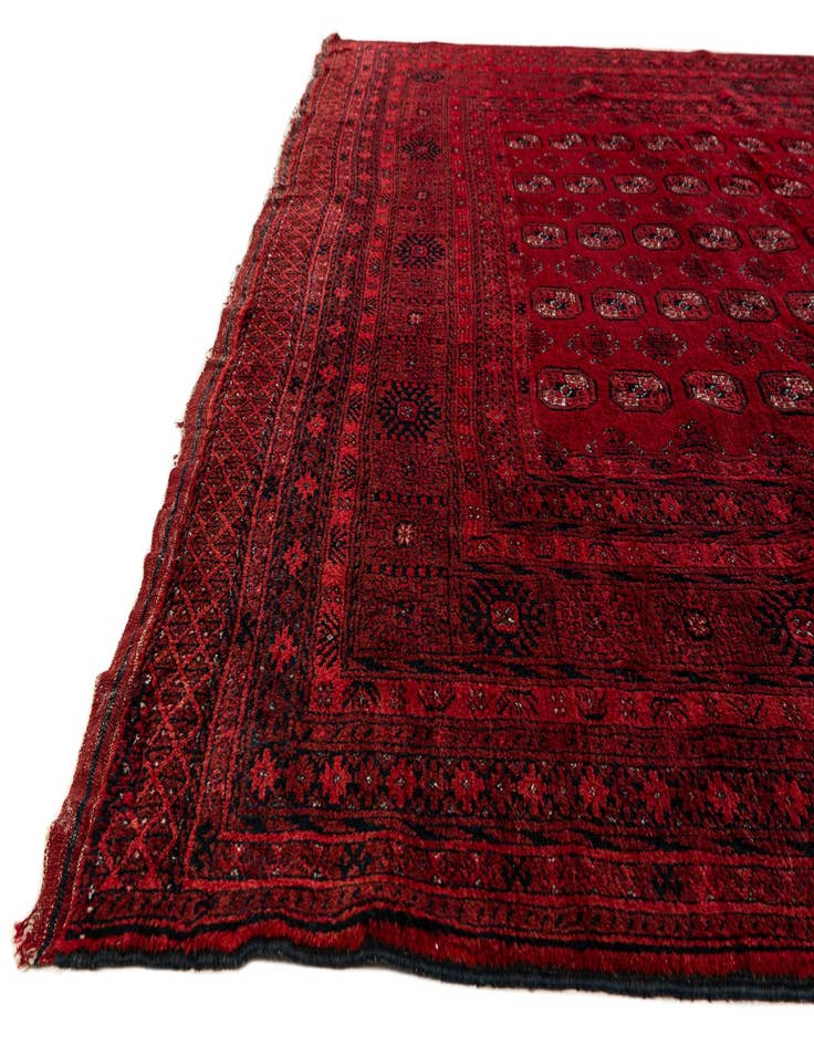 Detail image of  8' x 12' 5  Hand Knotted Afghan Akhche Wool Rug