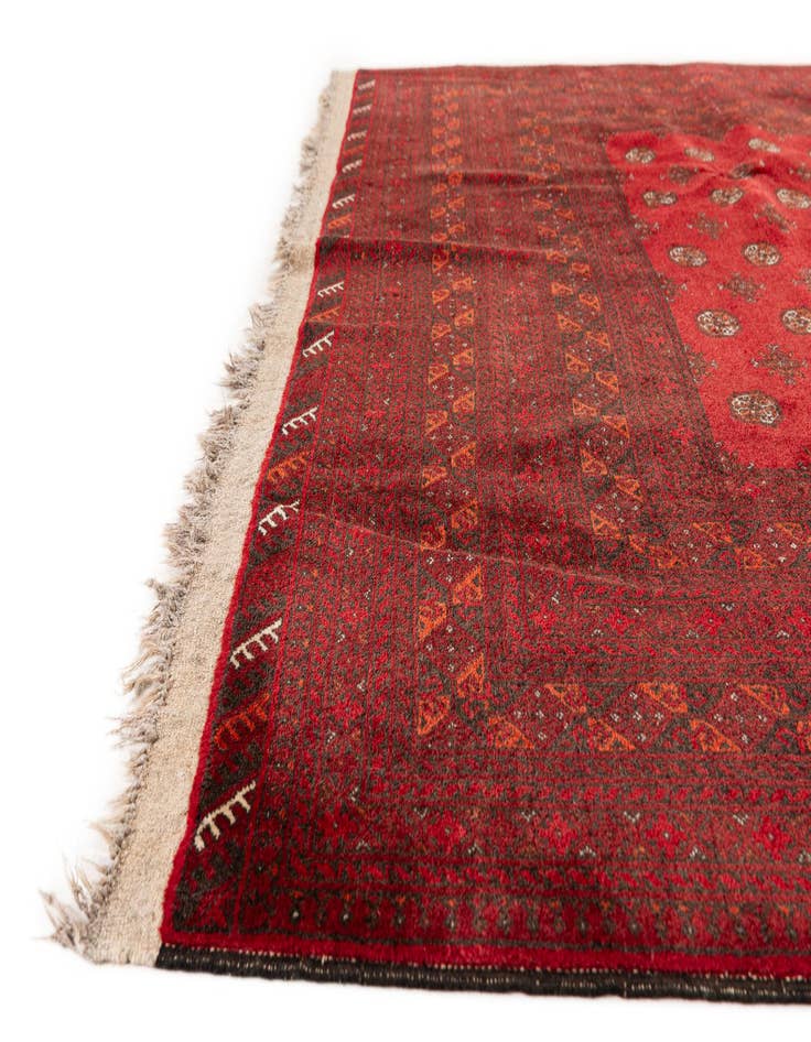 Detail image of  6' 8 x 9' 2  Hand Knotted Afghan Akhche Wool Rug