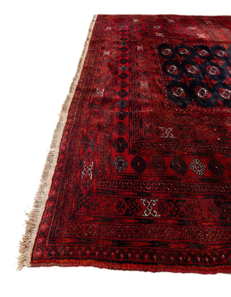 Detail image of  7' 11 x 9' 9  Hand Knotted Afghan Akhche Wool Rug