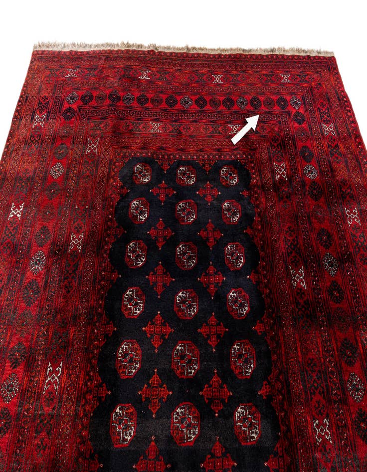 Detail image of  7' 11 x 9' 9  Hand Knotted Afghan Akhche Wool Rug