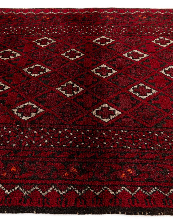 Detail image of  2' 6 x 4' 11  Hand Knotted Afghan Akhche Wool Rug