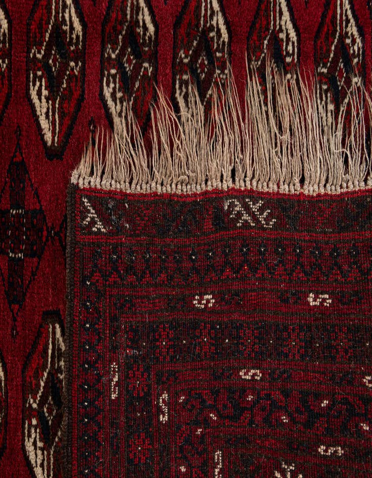 Detail image of  4' 6 x 6' 1  Hand Knotted Afghan Akhche Wool Rug