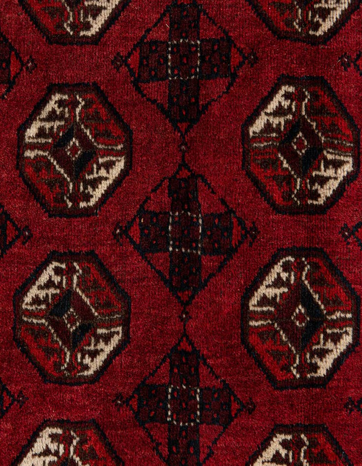 Detail image of  4' 6 x 6' 1  Hand Knotted Afghan Akhche Wool Rug