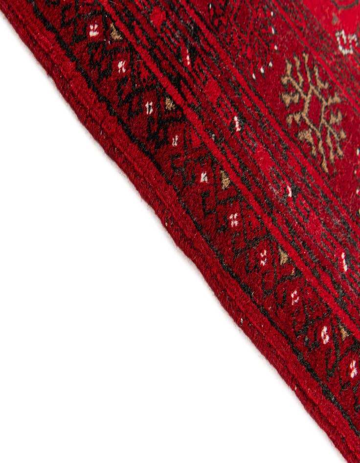 Detail image of  2' 5 x 4'  Hand Knotted Afghan Akhche Wool Rug