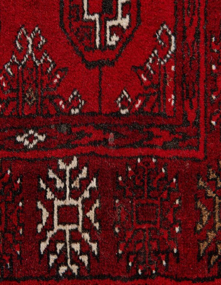 Detail image of  2' 5 x 4'  Hand Knotted Afghan Akhche Wool Rug