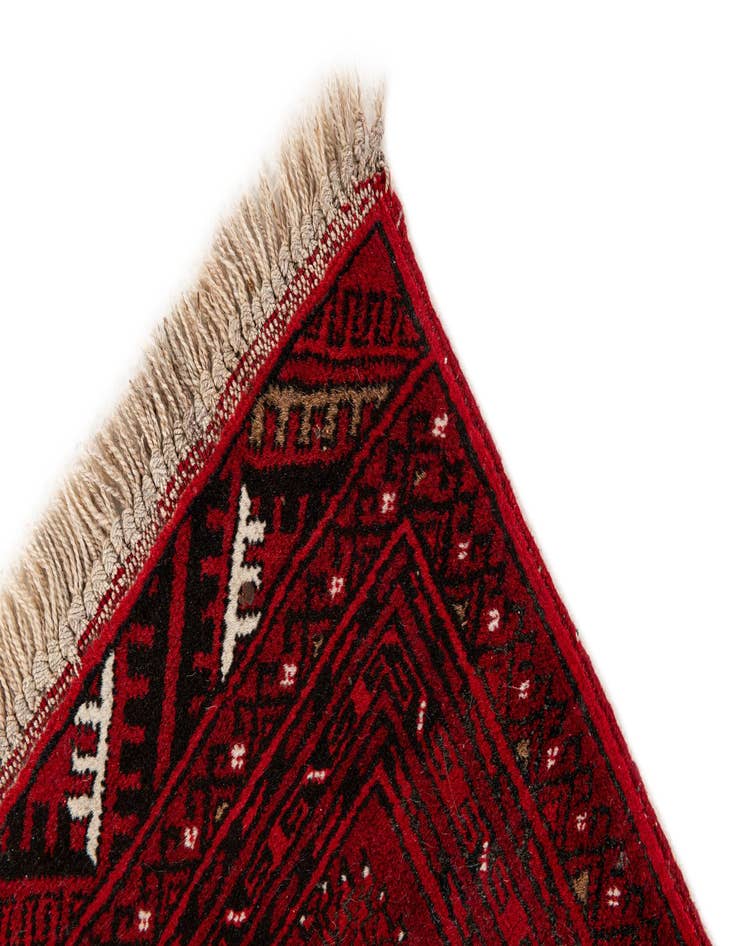 Detail image of  2' 5 x 4'  Hand Knotted Afghan Akhche Wool Rug