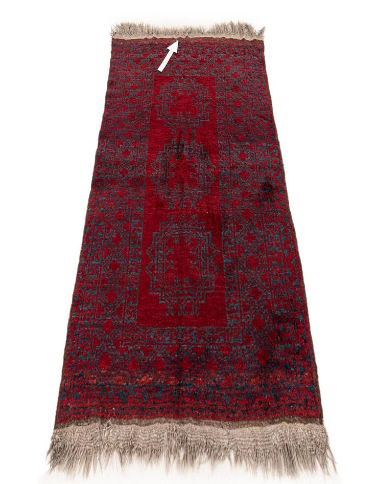 Detail image of  3' 6 x 5' 4  Hand Knotted Afghan Akhche Oriental Wool Rug