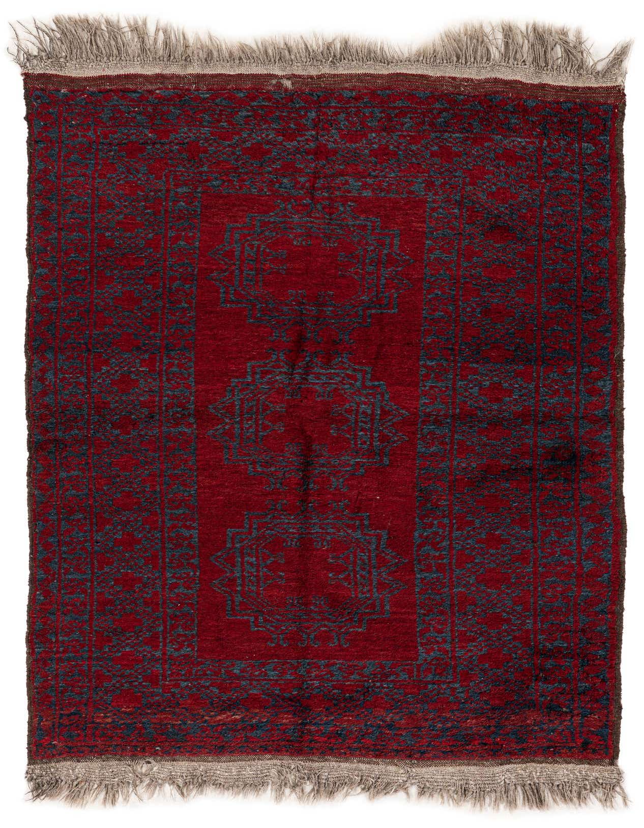 Primary image  3' 6 x 5' 4  Hand Knotted Afghan Akhche Oriental Wool Rug