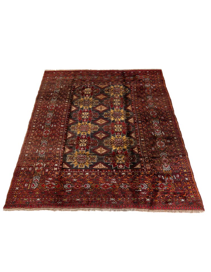 Detail image of  6' 8 x 9' 3  Hand Knotted Afghan Akhche Wool Rug