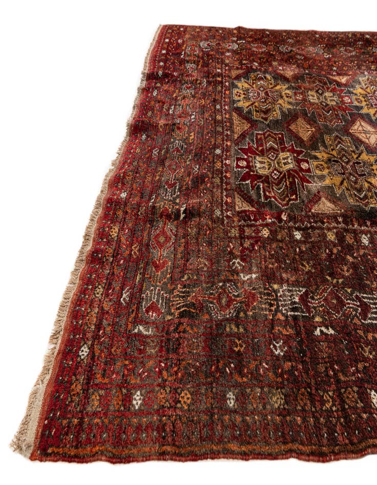 Detail image of  6' 8 x 9' 3  Hand Knotted Afghan Akhche Wool Rug