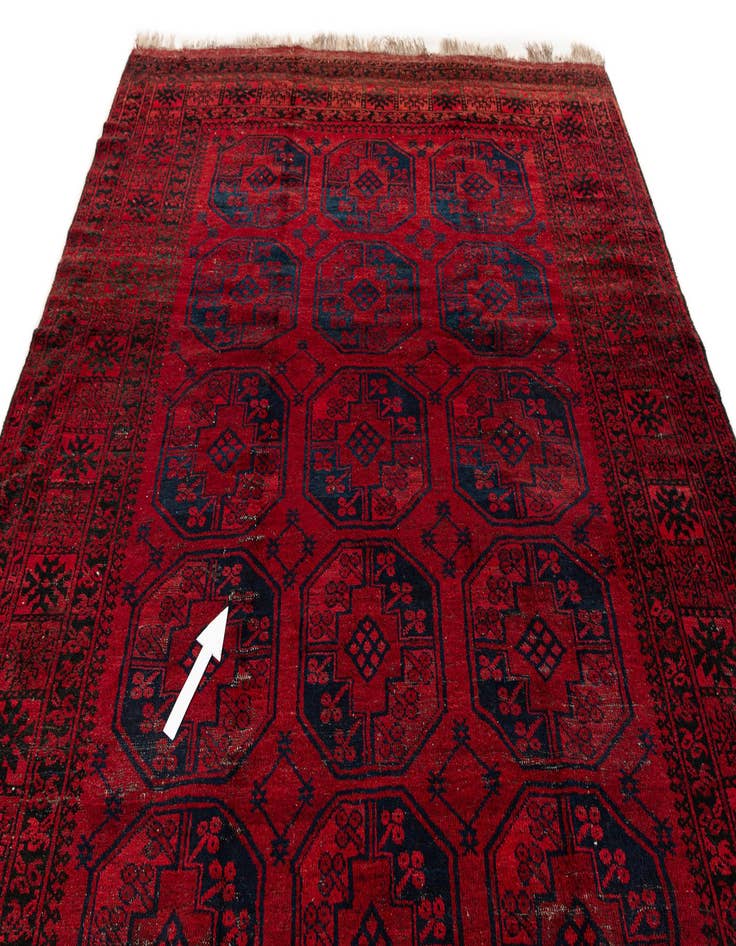 Detail image of  8' x 11' 3  Hand Knotted Afghan Akhche Wool Rug