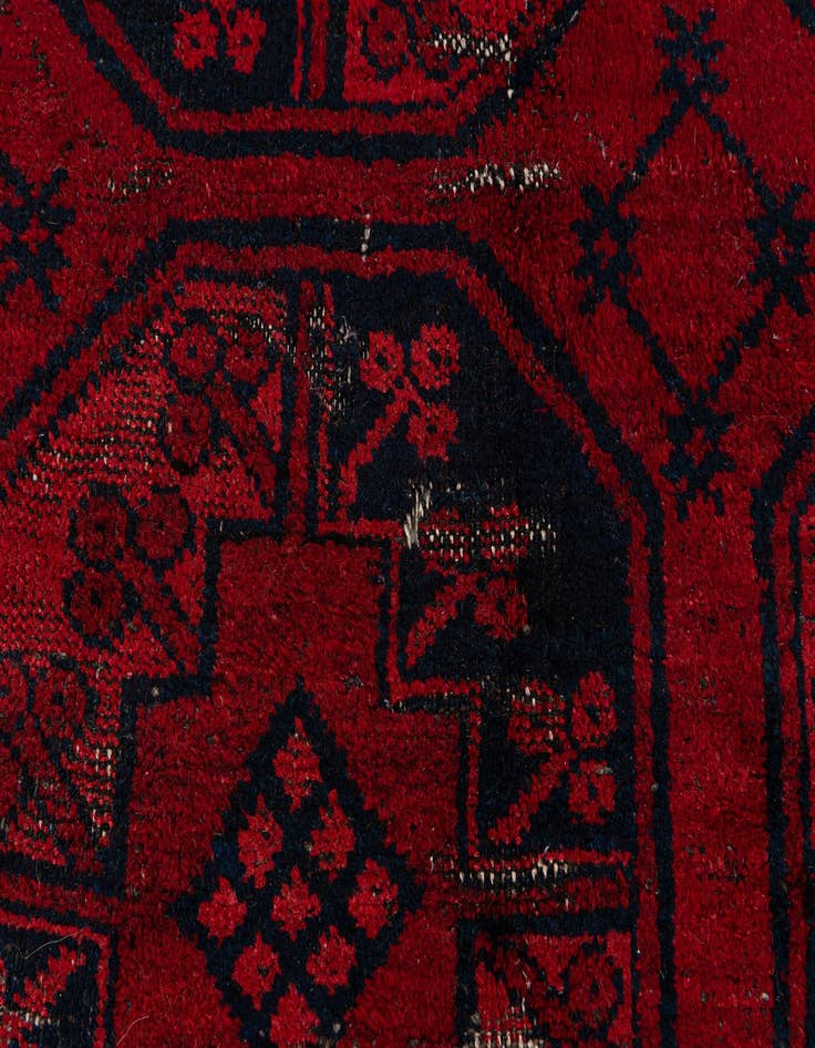 Detail image of  8' x 11' 3  Hand Knotted Afghan Akhche Wool Rug